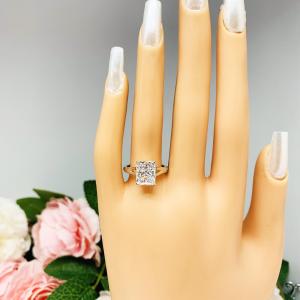 Radiant Cubic Zirconia 10x8mm Engagement Lower Profile Ring