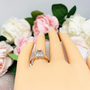 Radiant Cubic Zirconia 10x8mm Engagement Lower Profile Ring