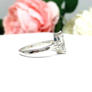 Marquise CZ Engagement Ring Near Colorless CZ Round Accents Sterling Silver