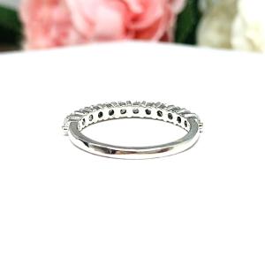 Round CZ 2.5mm Wedding Band Half Eternity 12 Stone