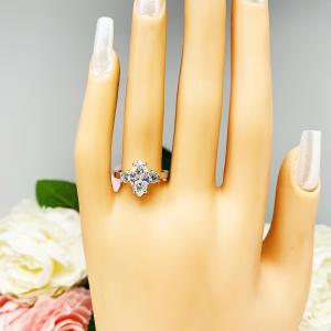 Marquise Round Accents Cubic Zirconia Engagement Ring