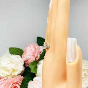Marquise Round Accents Cubic Zirconia Engagement Ring