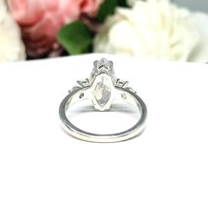 Marquise 14x7mm Cubic Zirconia Round Accents Engagement Ring
