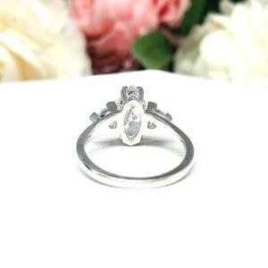 Marquise CZ Trillion Accents Engagement Ring