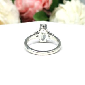 Marquise CZ Engagement Ring 12x6mm 2 Carats Round Accents Sterling Silver Size 7 CLEARANCE