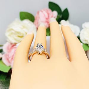 Marquise CZ Engagement Ring 12x6mm 2 Carats Round Accents Sterling Silver Size 7 CLEARANCE