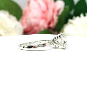 Old European Cut 9mm Near Colorless CZ Engagement Ring