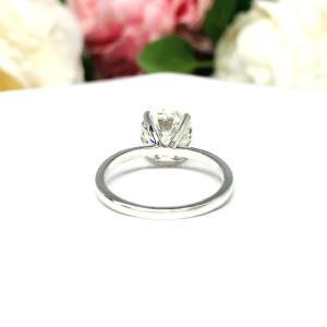 Old European Cut 9mm Near Colorless CZ Engagement Ring