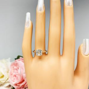 Asscher Near Colorless 2 Carat CZ Engagement Ring