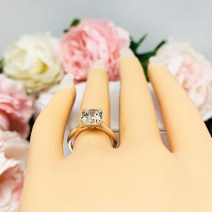 Asscher Near Colorless 2 Carat CZ Engagement Ring