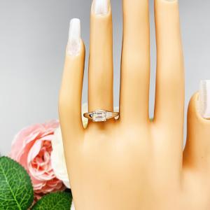 7x5mm Elongated Asscher Cubic Zirconia Engagement Ring SIZE 7 FINAL SALE