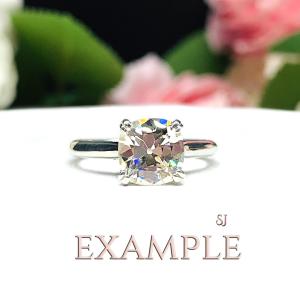 Old Mine Cut Near Colorless Cushion Cubic Zirconia Loose 7.5mm (2 carats) Diamond Simulant