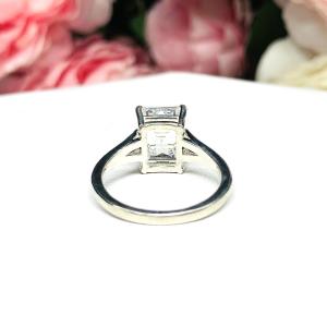 Emerald Cubic Zirconia 10x8mm Engagement Lower Profile Ring