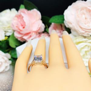 Emerald Cubic Zirconia 10x8mm Engagement Lower Profile Ring
