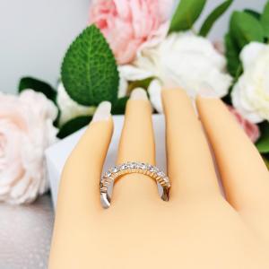 Round CZ 2.5mm Wedding Band Half Eternity 12 Stone