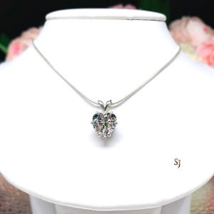 8mm Heart Cubic Zirconia Pendant With Optional Chain FINAL SALE