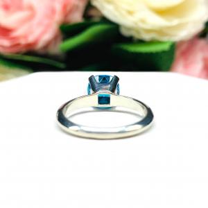 Old Mine Cut 8mm London Blue Cubic Zirconia Ring