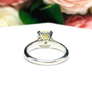 Canary Yellow Asscher 9mm Cubic Zirconia Engagement Ring