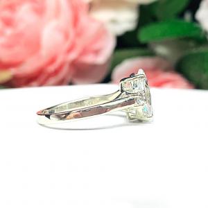 Marquise Round Accents Cubic Zirconia Engagement Ring
