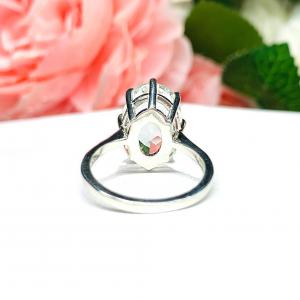 Natural White Topaz Oval Eight Prong Statement Ring