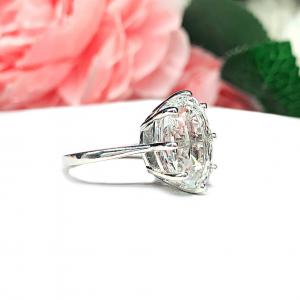 Natural White Topaz Oval Eight Prong Statement Ring