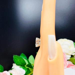Natural White Topaz Oval Eight Prong Statement Ring