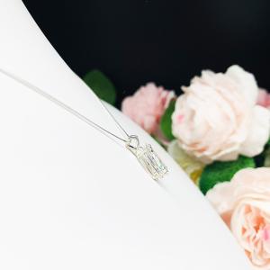Marquise CZ Pendant Sterling Silver Necklace 14x7mm 3 Carats Colorless Cubic Zirconia