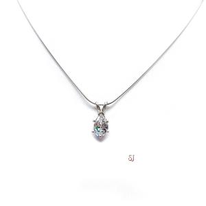 Pear Cubic Zirconia 6 Prong Pendant With Optional Chain FINAL SALE