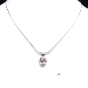 8mm Heart Cubic Zirconia Pendant With Optional Chain FINAL SALE