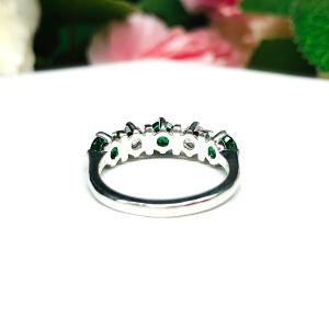 Lab Created Emerald 4mm Cubic Zirconia Five Stone Ring
