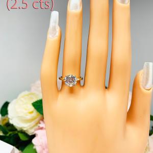 Round Moissanite Engagement Gold Ring Authentic FREE UPS 3RD DAY