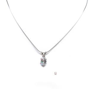 Pear Cubic Zirconia 6 Prong Pendant With Optional Chain FINAL SALE