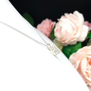 Pear Cubic Zirconia 6 Prong Pendant With Optional Chain FINAL SALE