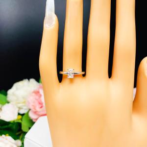 6x4mm Radiant Cubic Zirconia Engagement Lower Profile Ring SIZE 6 FINAL SALE