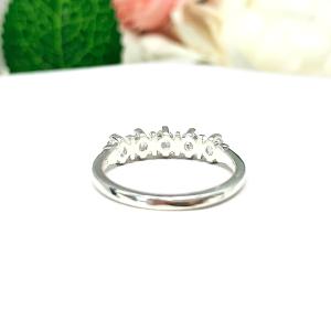 Round Near Colorless 3mm CZ Five Stone Ring