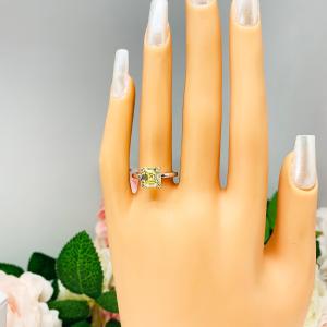 Canary Asscher CZ Engagement Ring