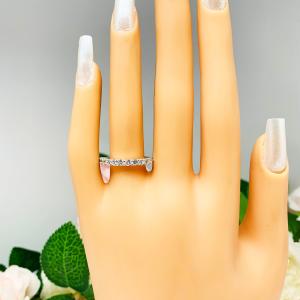 Round Cubic Zirconia Wedding Band – 2.5mm, 12-Stone, Sterling Silver