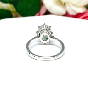 Barion Cut Oval CZ Engagement Ring