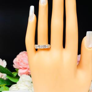 Princess Cubic Zirconia Five Stone Ring Size 7 FINAL SALE
