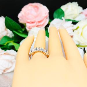 Princess Cubic Zirconia Five Stone Ring Size 7 FINAL SALE