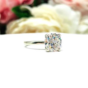 Round Moissanite Engagement Gold Ring Authentic FREE UPS 3RD DAY