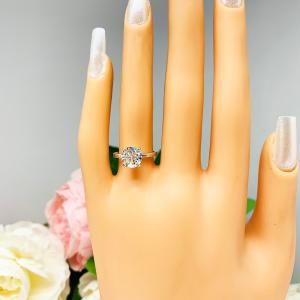 Round Moissanite Engagement Gold Ring Authentic FREE UPS 3RD DAY