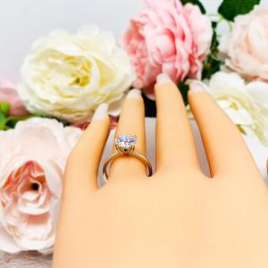 Round Moissanite Engagement Gold Ring Authentic FREE UPS 3RD DAY