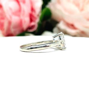 9x6mm Pear Cubic Zirconia Claw Prong Engagement Ring SIZE 6.5 FINAL SALE
