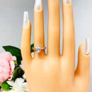 9x6mm Pear Cubic Zirconia Claw Prong Engagement Ring SIZE 6.5 FINAL SALE
