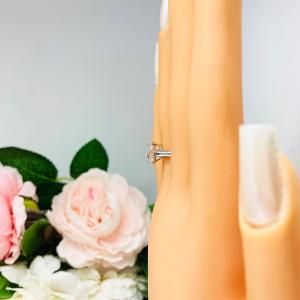 9x6mm Pear Cubic Zirconia Claw Prong Engagement Ring SIZE 6.5 FINAL SALE