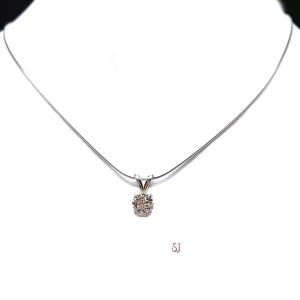 Round Moissanite Sterling Silver Pendant Necklace Authentic April Birthstone