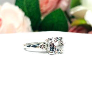 Natural Round White Topaz with Accents Ring SIZE 7 FINAL SALE