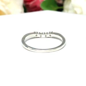Round 2mm Light Yellow CZ Curved Wedding Band 4 Stone