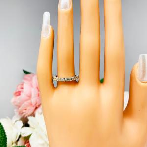 Light Yellow CZ Round Half Eternity Wedding Band  12 Stone